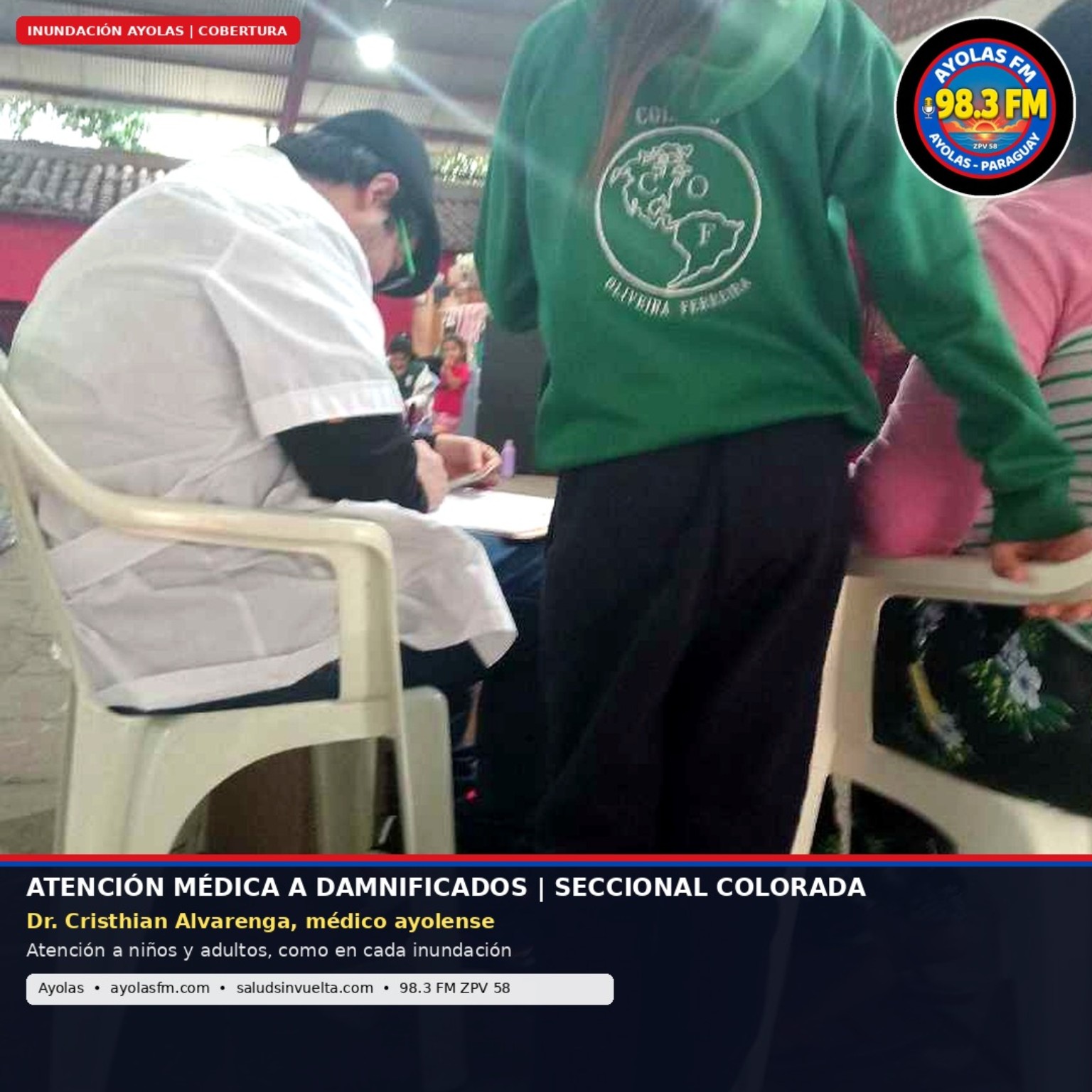 Jornada de atención médica del Dr. Cristhian Alvarenga en el albergue de la Seccional Colorada de Ayolas. Fotografía 4